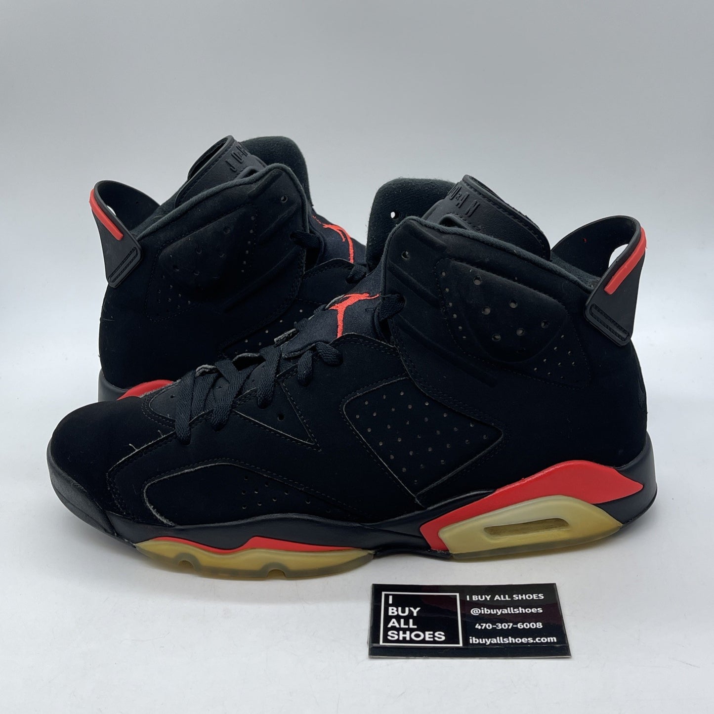 Size 13 - Jordan 6 Retro Mid Infrared Black Suede (384664-060)