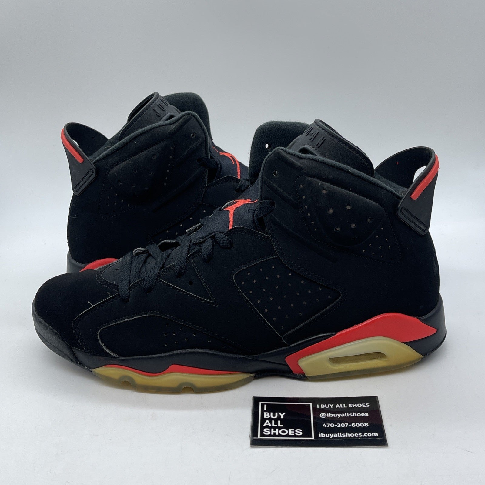 Size 13 - Jordan 6 Retro Mid Infrared Black Suede (384664-060)