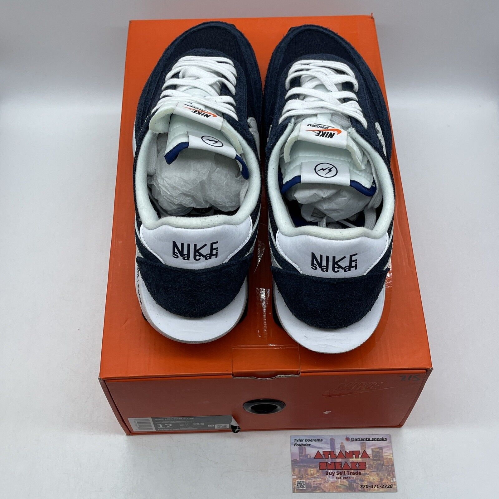 Size 12 - Nike LDV Waffle x Fragment Design x sacai Low Blackened Blue