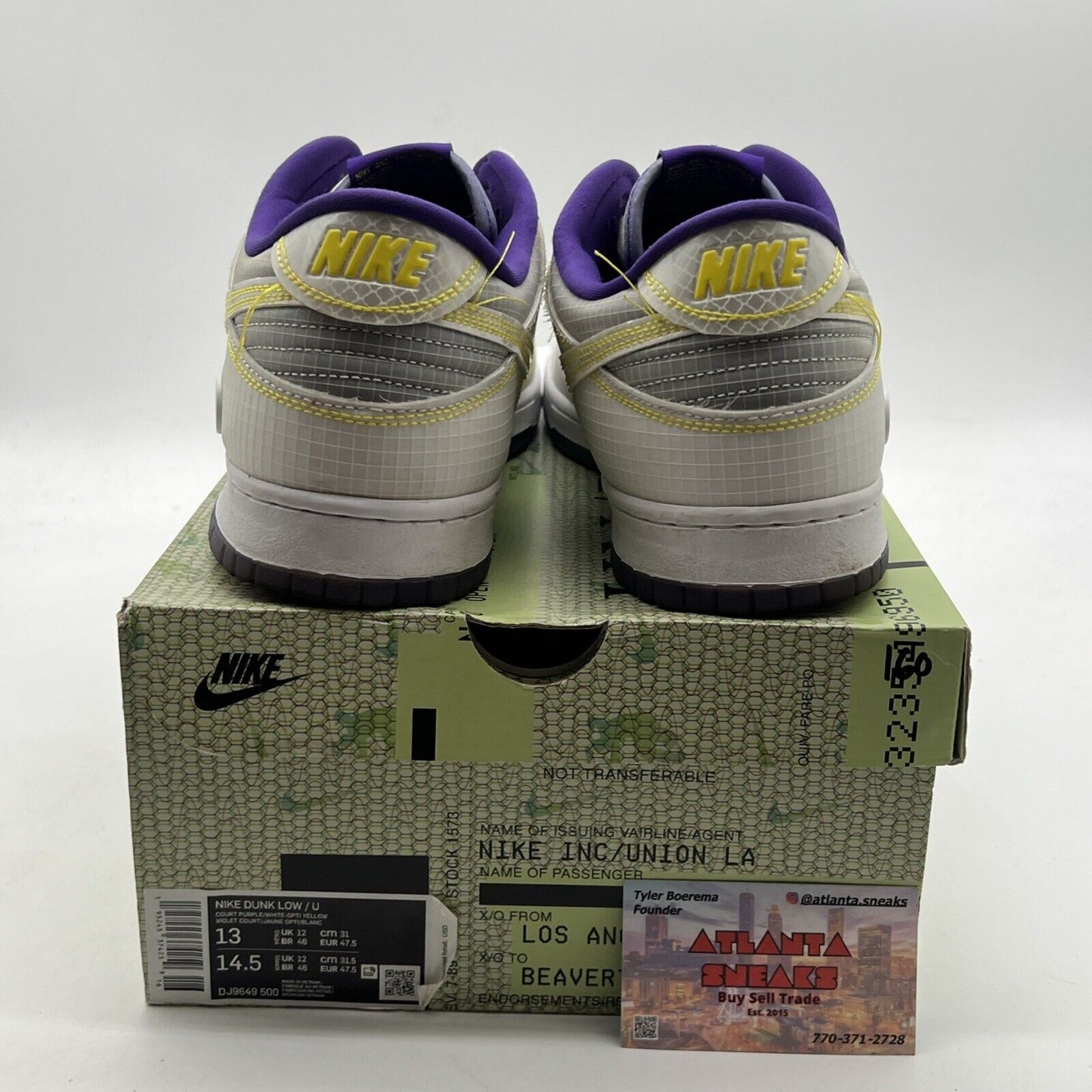 Size 13 - Nike Union LA x Dunk Low Passport Pack - Court Purple (DJ9649-500)