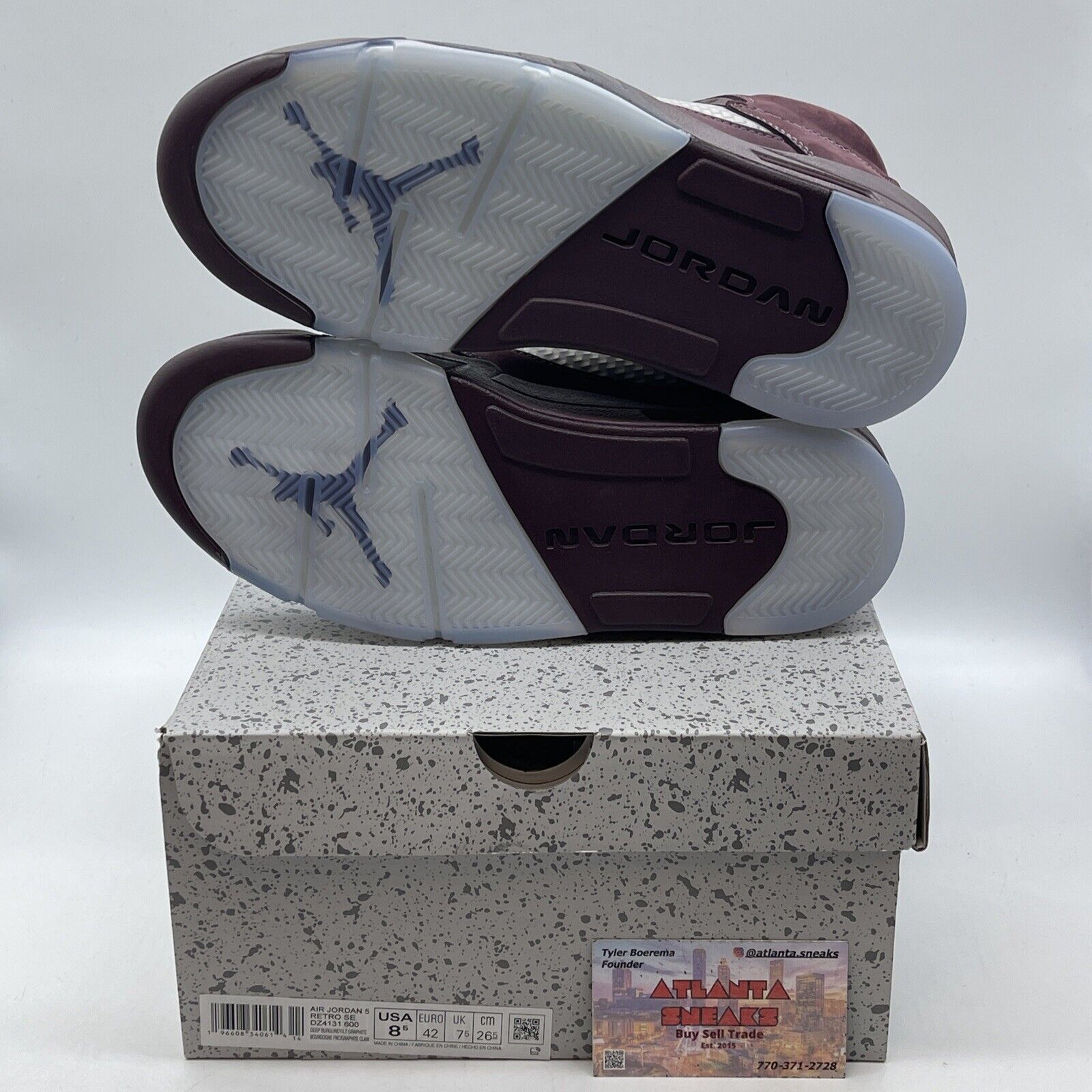 Size 8.5 - Air Jordan 5 Retro SE 2023 Burgundy Silver Suede (DZ4131-600)
