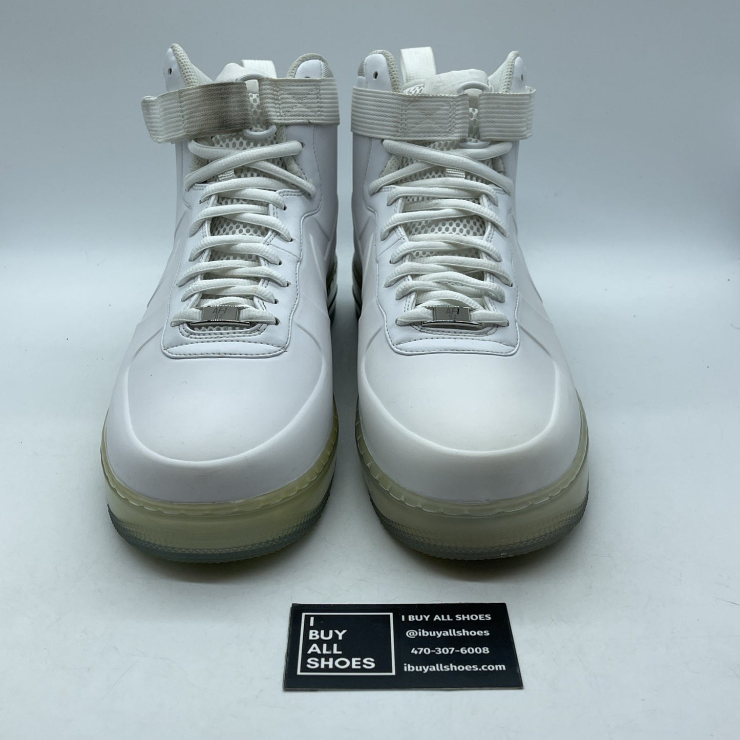 Size 12.5 - Nike Air Force 1 Foamposite Foamposite White Leather (415419-100)