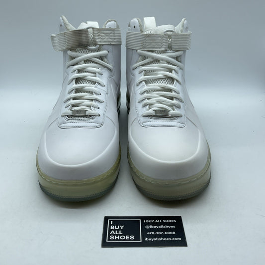 Size 12.5 - Nike Air Force 1 Foamposite Foamposite White Leather (415419-100)