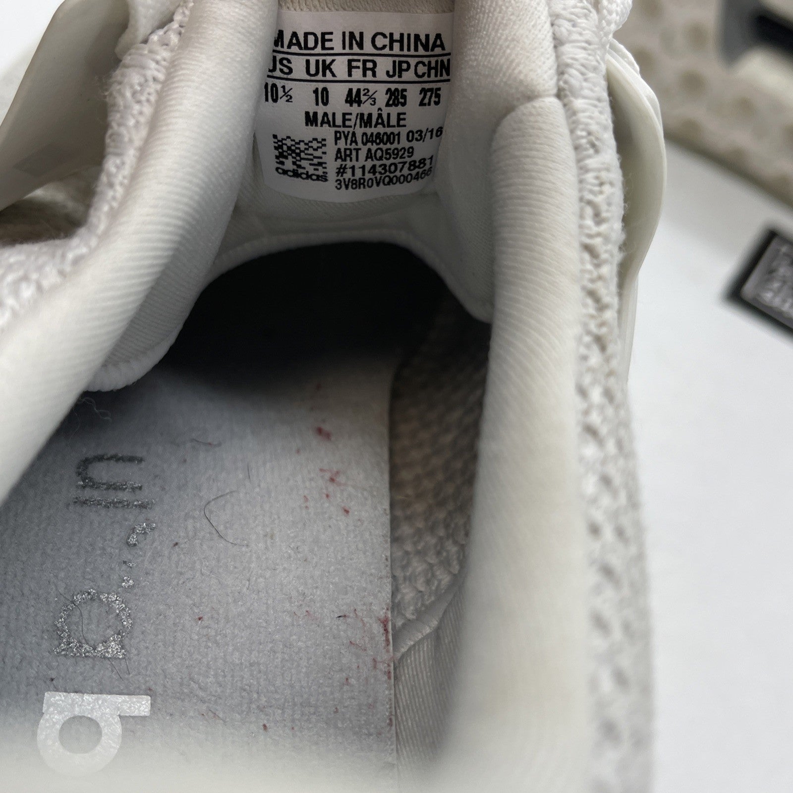 Size 10.5 - adidas UltraBoost Athletic White Flyknit (AQ5929)