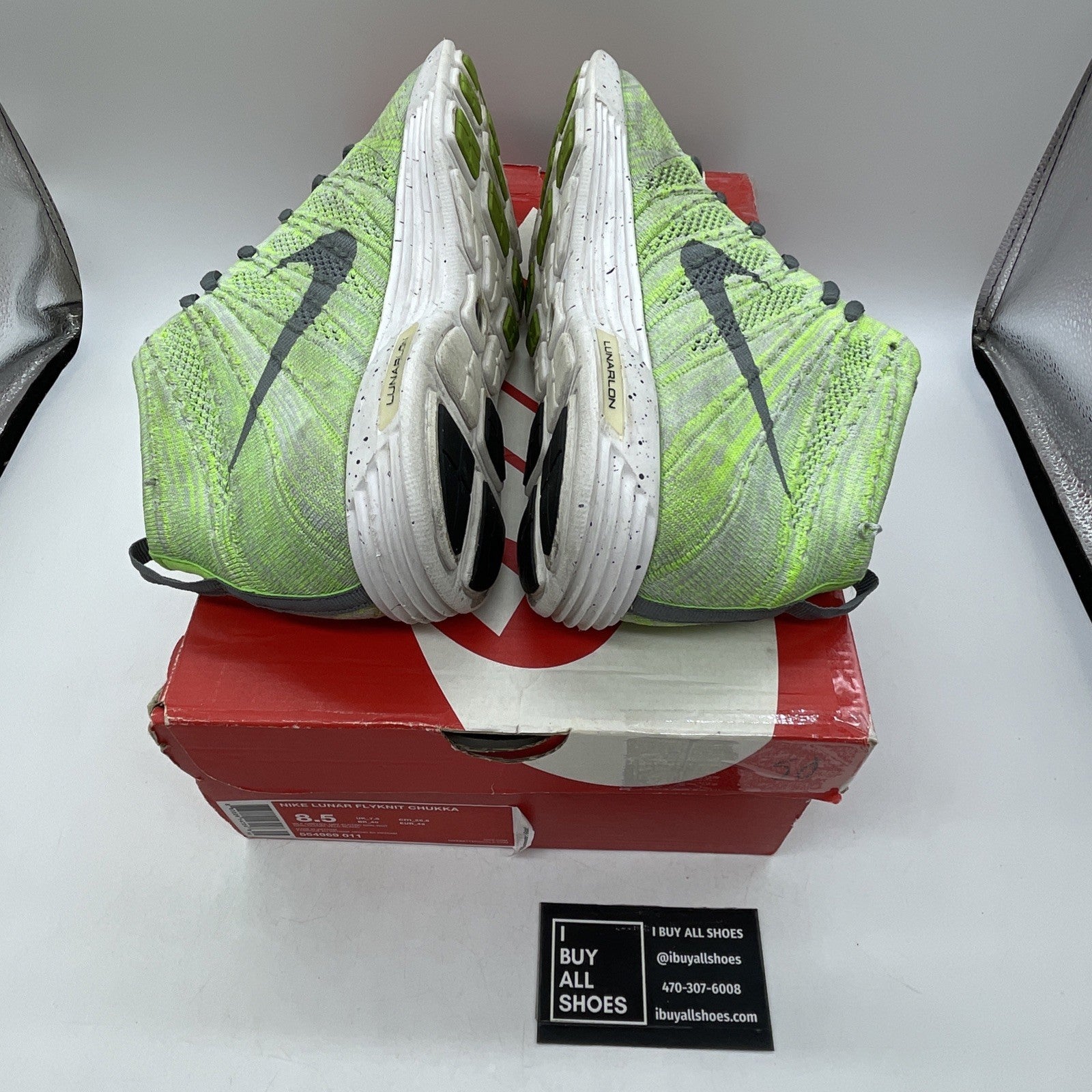 Size 8.5 - Nike Lunar Flyknit Chukka Gray (554969-011)