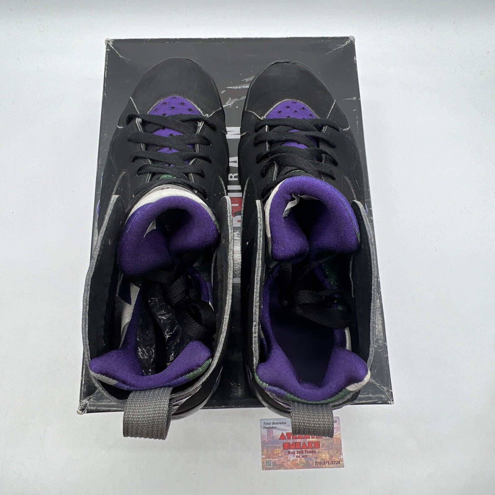 Size 11 - Air Jordan 7 Retro PE Ray Allen Black Purple Green Suede (304775-053)