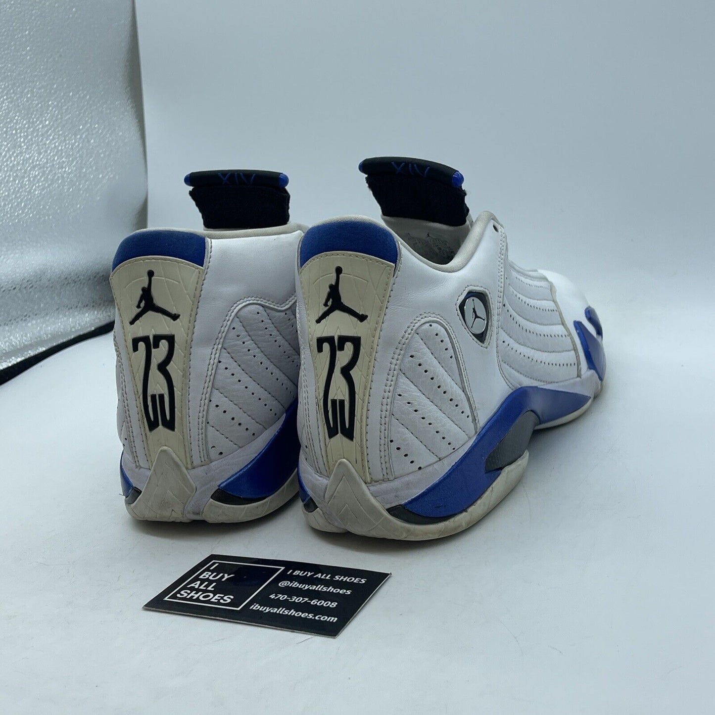 Size 9.5 - Air Jordan 14 Retro Hyper Royal Blue White Leather (487471-104)