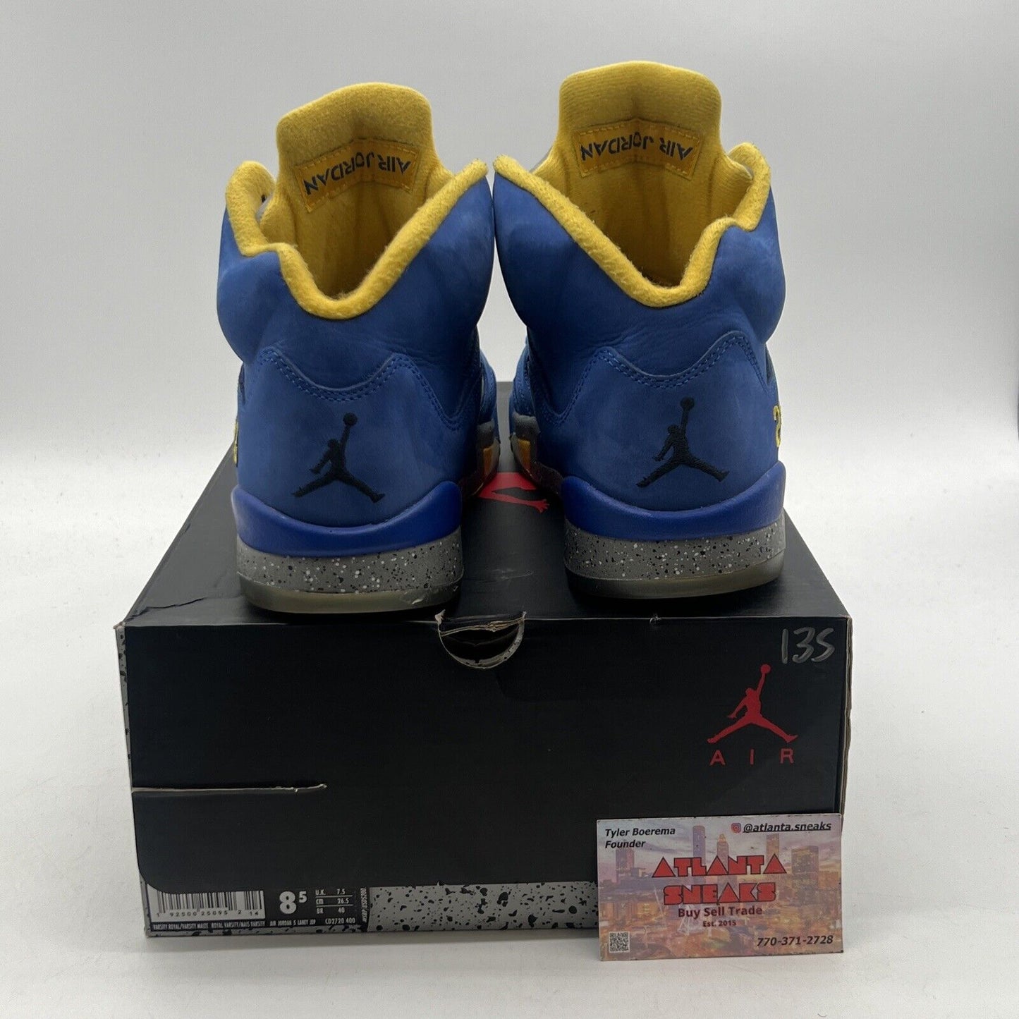 Size 8.5 - Air Jordan 5 Retro Laney Blue Yellow Suede Grey (CD2720-400)