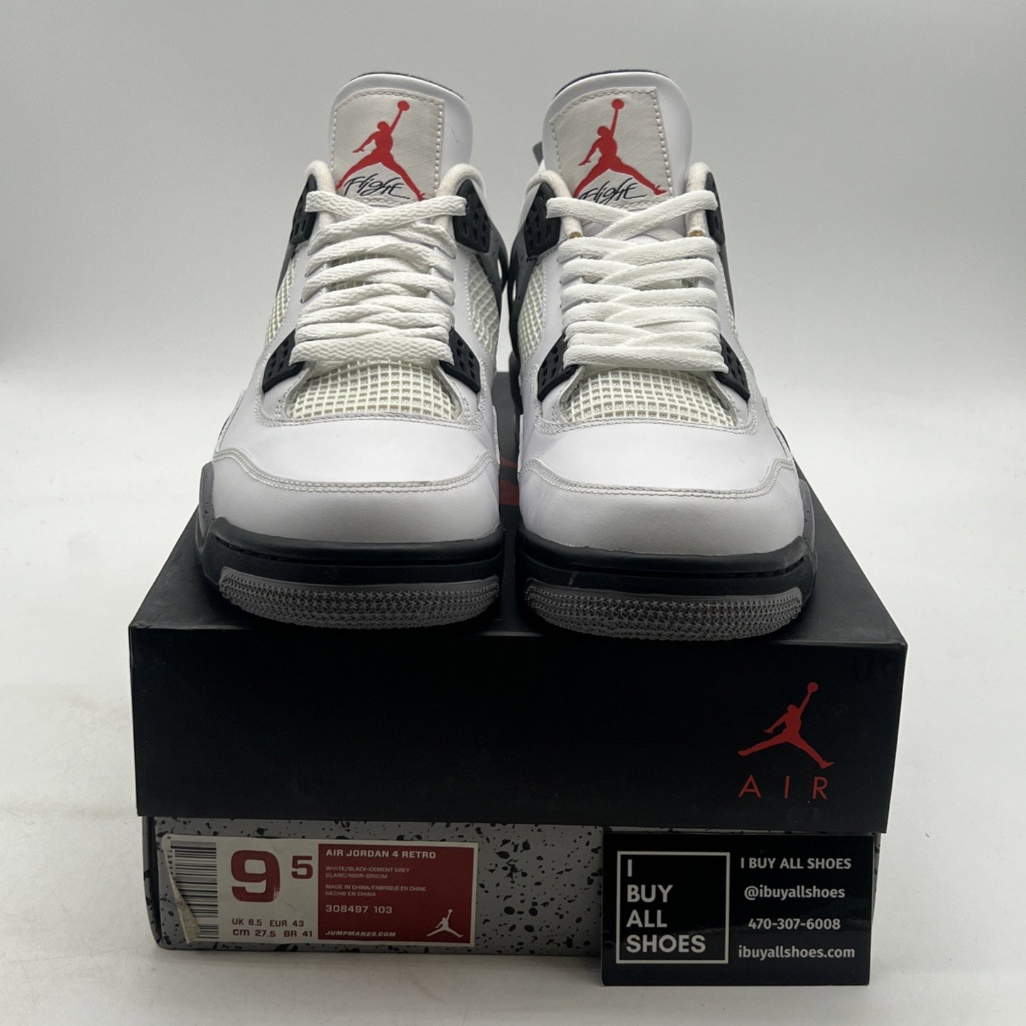 Size 9.5 - Air Jordan 4 Retro Cement 2012 (308497-103)