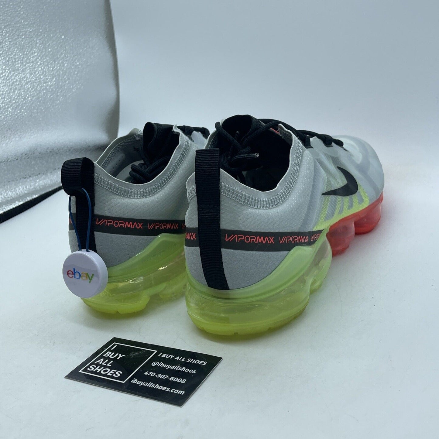 Size 12 - Nike Air VaporMax 2019 Neon Collection Grey Black Leather (AR6631-007)