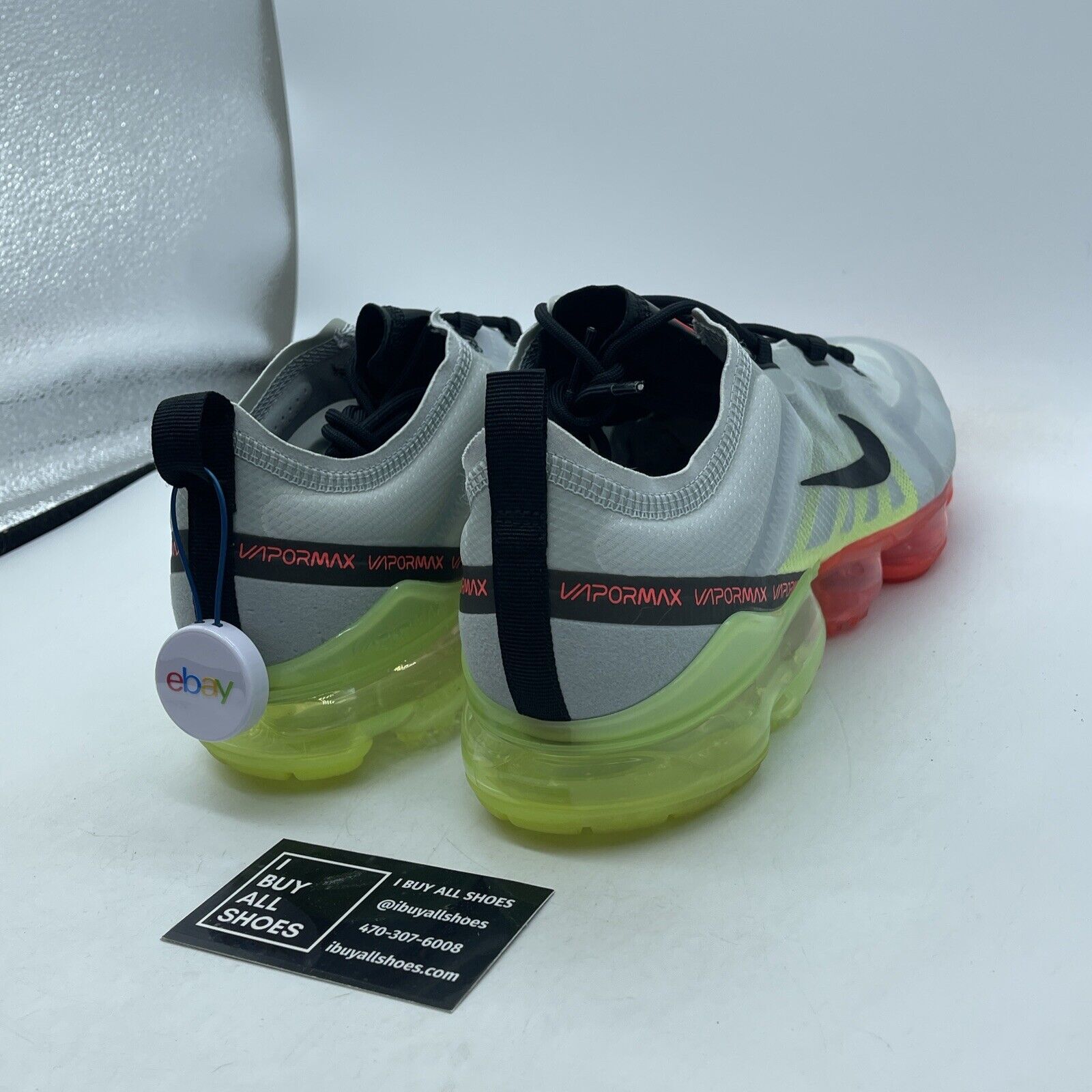 Size 12 - Nike Air VaporMax 2019 Neon Collection Grey Black Leather (AR6631-007)