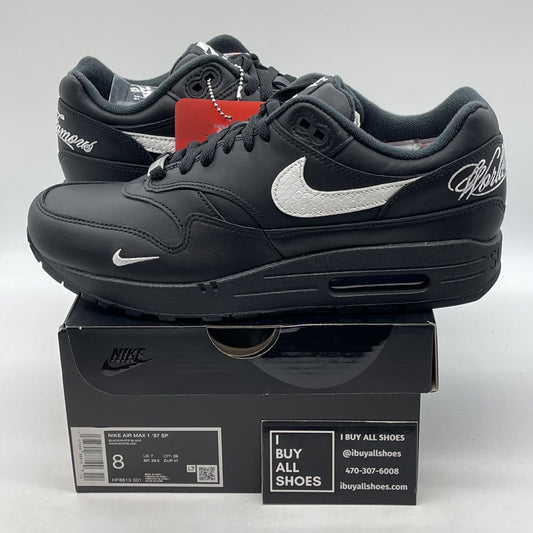 Size 8 - Nike Supreme x Air Max 1 '87 SP Black White Leather (HF8813-001)