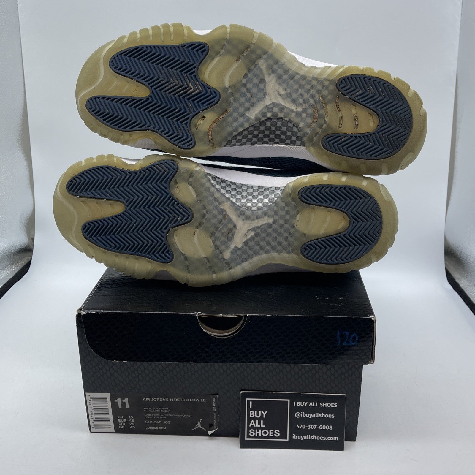 Size 11 - Jordan 11 Retro Low Snakeskin 2019 Blue White Leather (CD6846-102)