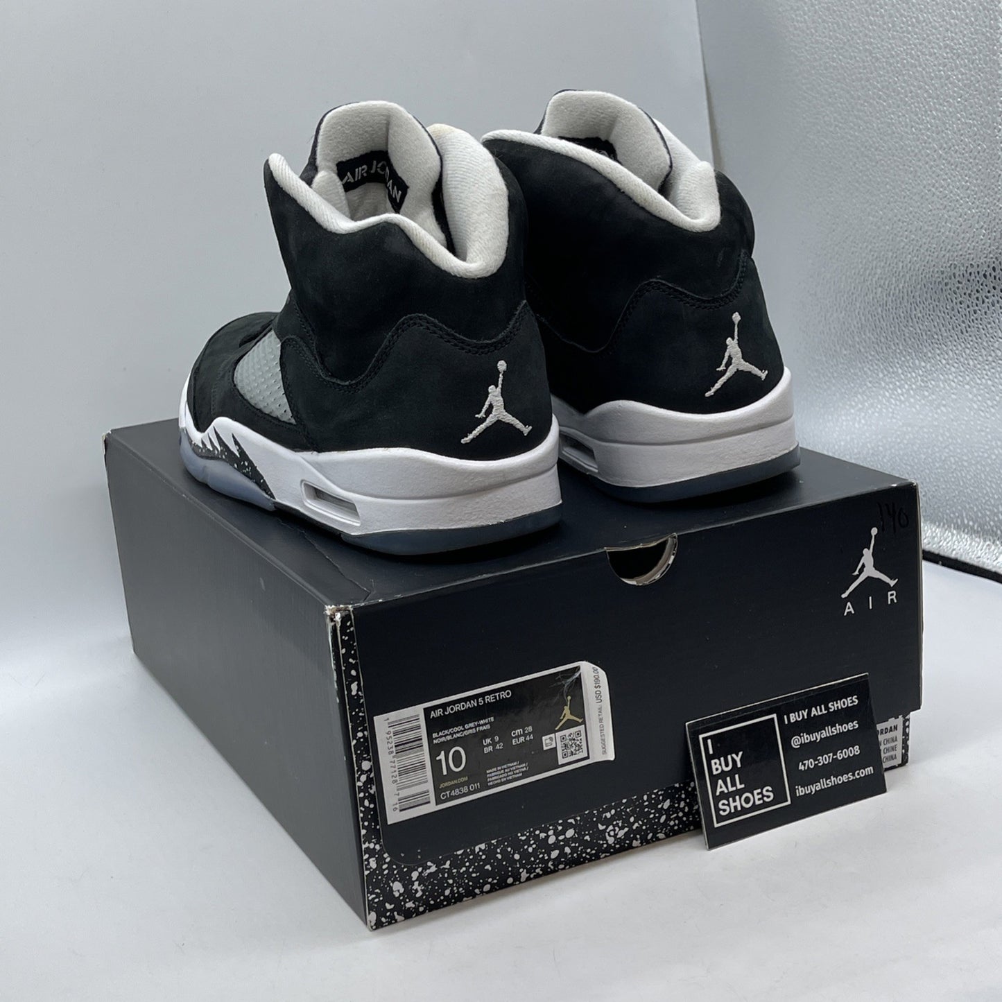 Size 10 - Jordan 5 Retro Mid Oreo Black White Suede (CT4838-011)