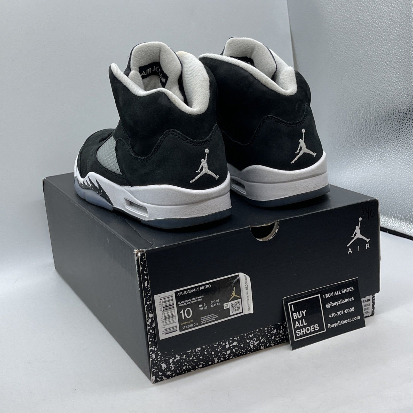 Size 10 - Jordan 5 Retro Mid Oreo Black White Suede (CT4838-011)