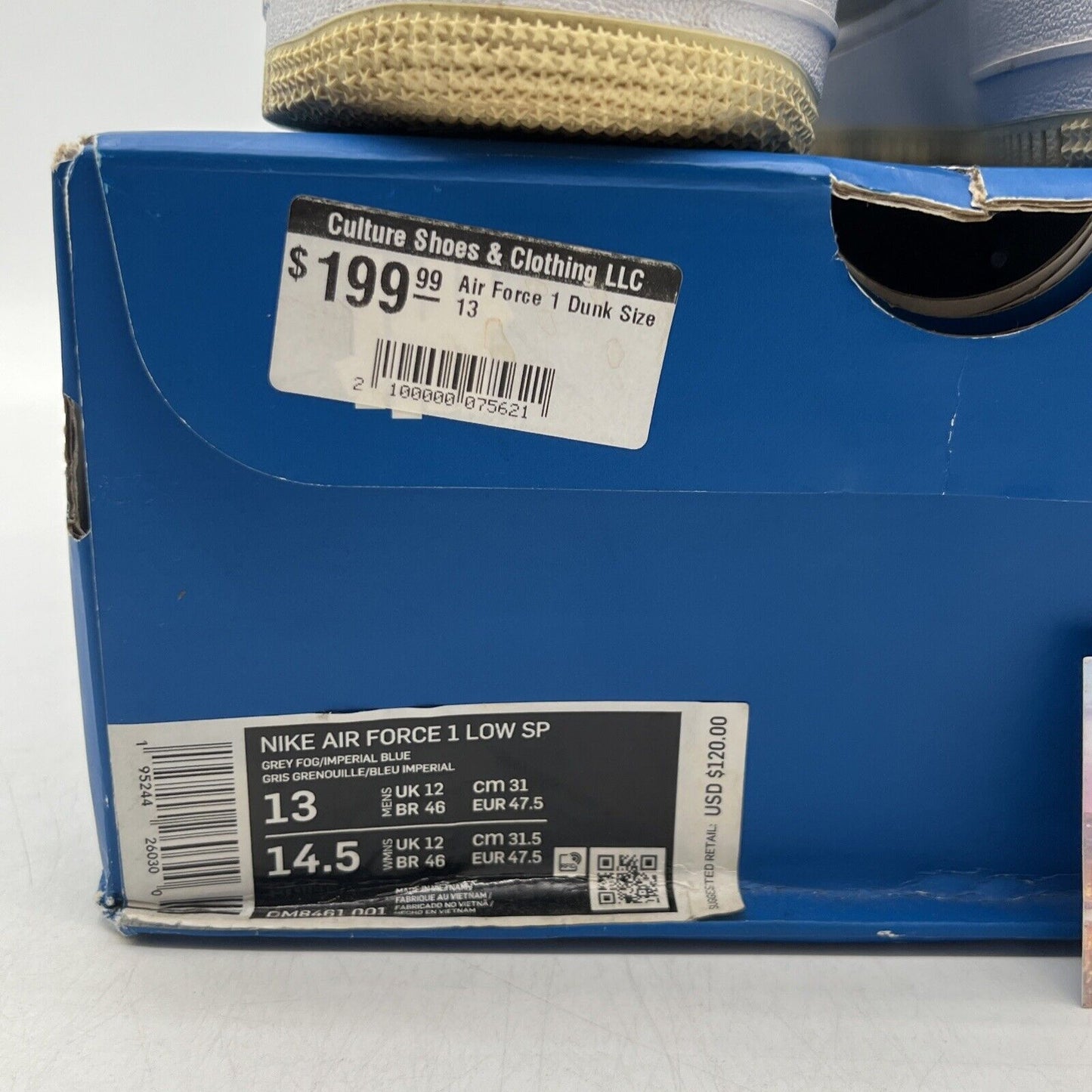 Size 13 - Nike Undefeated x Air Force 1 Low 5 On It Blue Suede (DM8561-001)