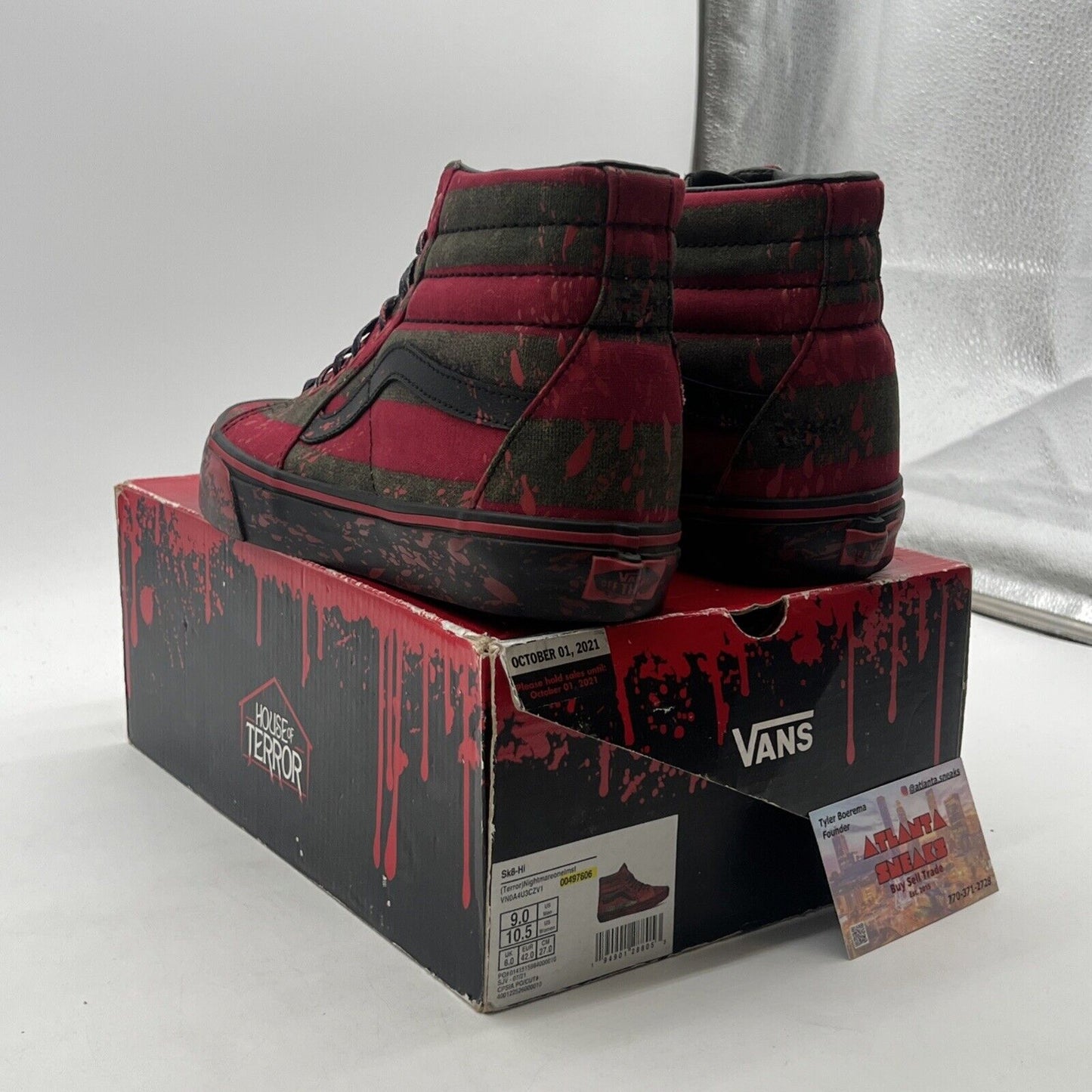 Size 9 - VANS House of Terror x Sk8- High The Nightmare on Elm Street