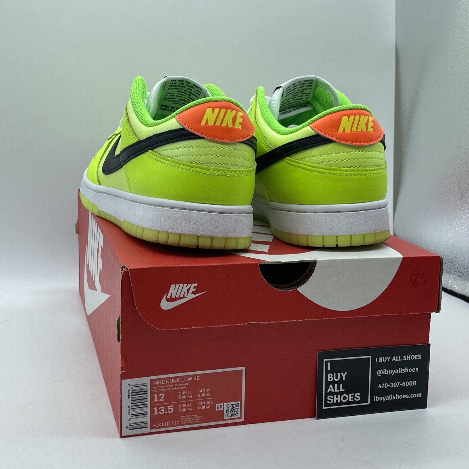 Size 12 - Dunk Low Volt Yellow Green White Orange Leather (FJ4610-702)
