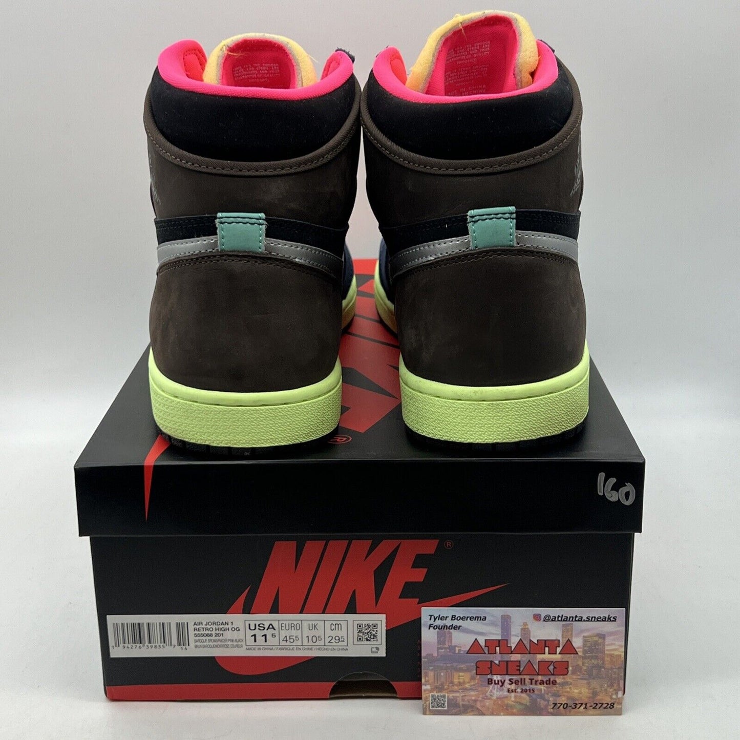 Size 11.5 - Jordan 1 Retro High Tokyo Bio Hack Brown Blue Pink (555088-201)