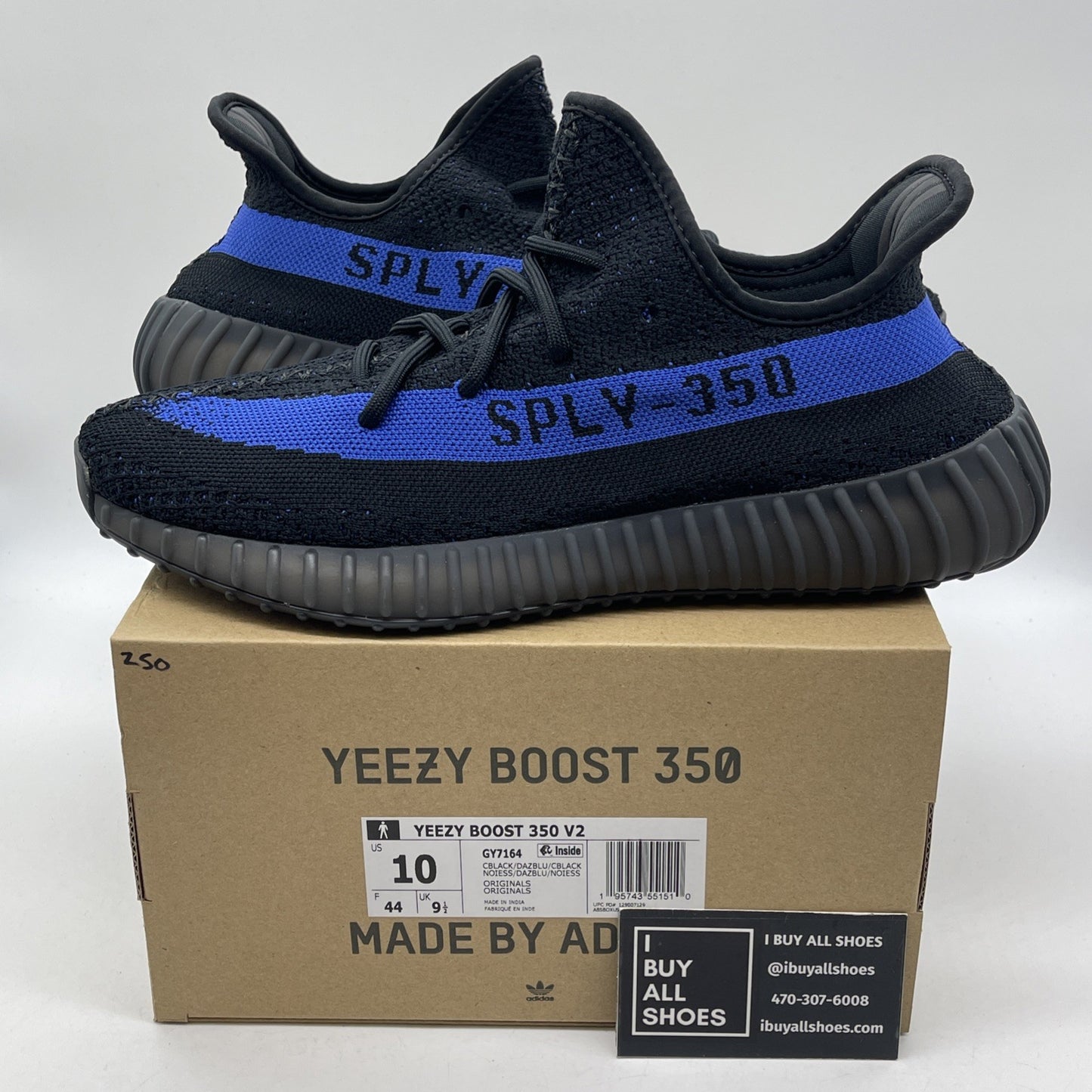 Size 10 - adidas Yeezy Boost 350 V2 Low Dazzling Blue Black Suede (GY7164)