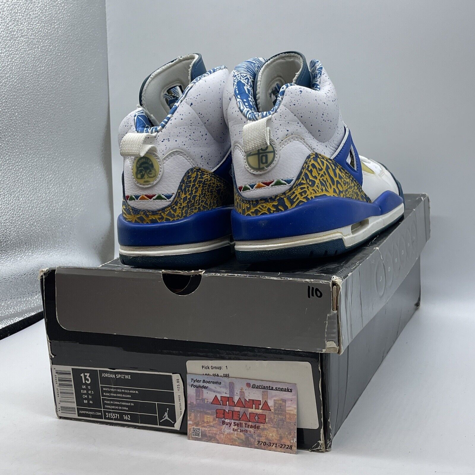 Size 13 - Jordan Spizike Do The Right Thing Blue White Leather (315371-162)