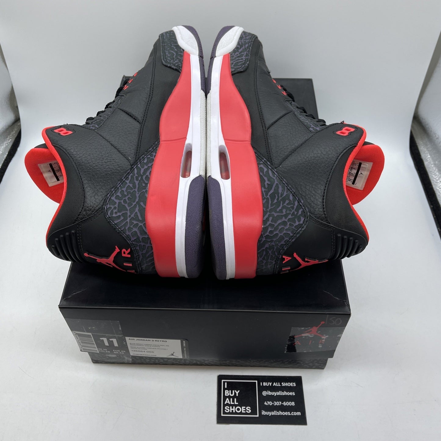 Size 11 - Air Jordan 3 Retro Crimson Black Pink Suede Leather (136064-005)