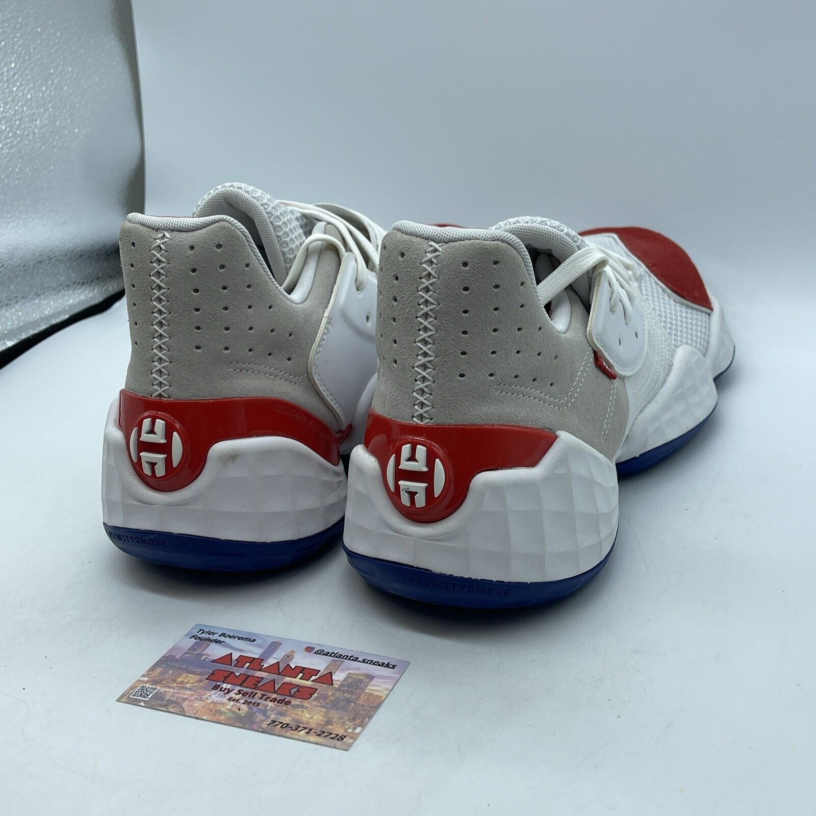 Size 13.5 - adidas Harden Vol. 4 Question Red Brown White Suede Leather (FV5598)