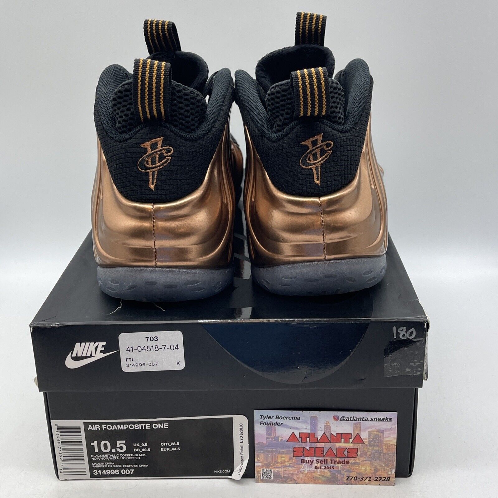 Size 10.5 - Nike Air Foamposite One 2017 Copper Orange Black Suede (314996-007)