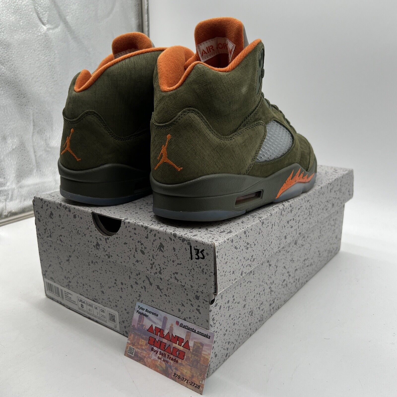 Size 8 - Air Jordan 5 Retro 2024 Olive Grey Orange (DD0587-308)