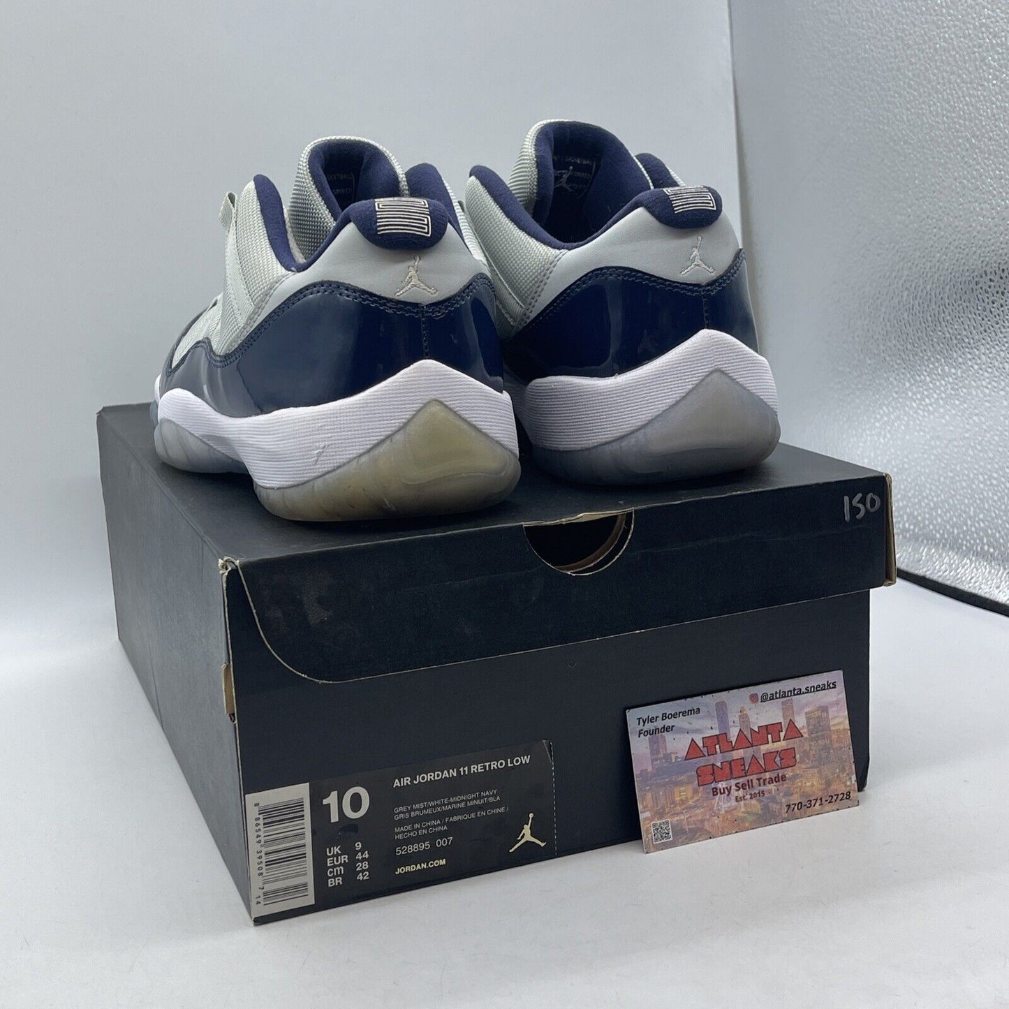 Size 10 - Air Jordan 11 Low Georgetown Blue Leather Grey Suede (528895-007)