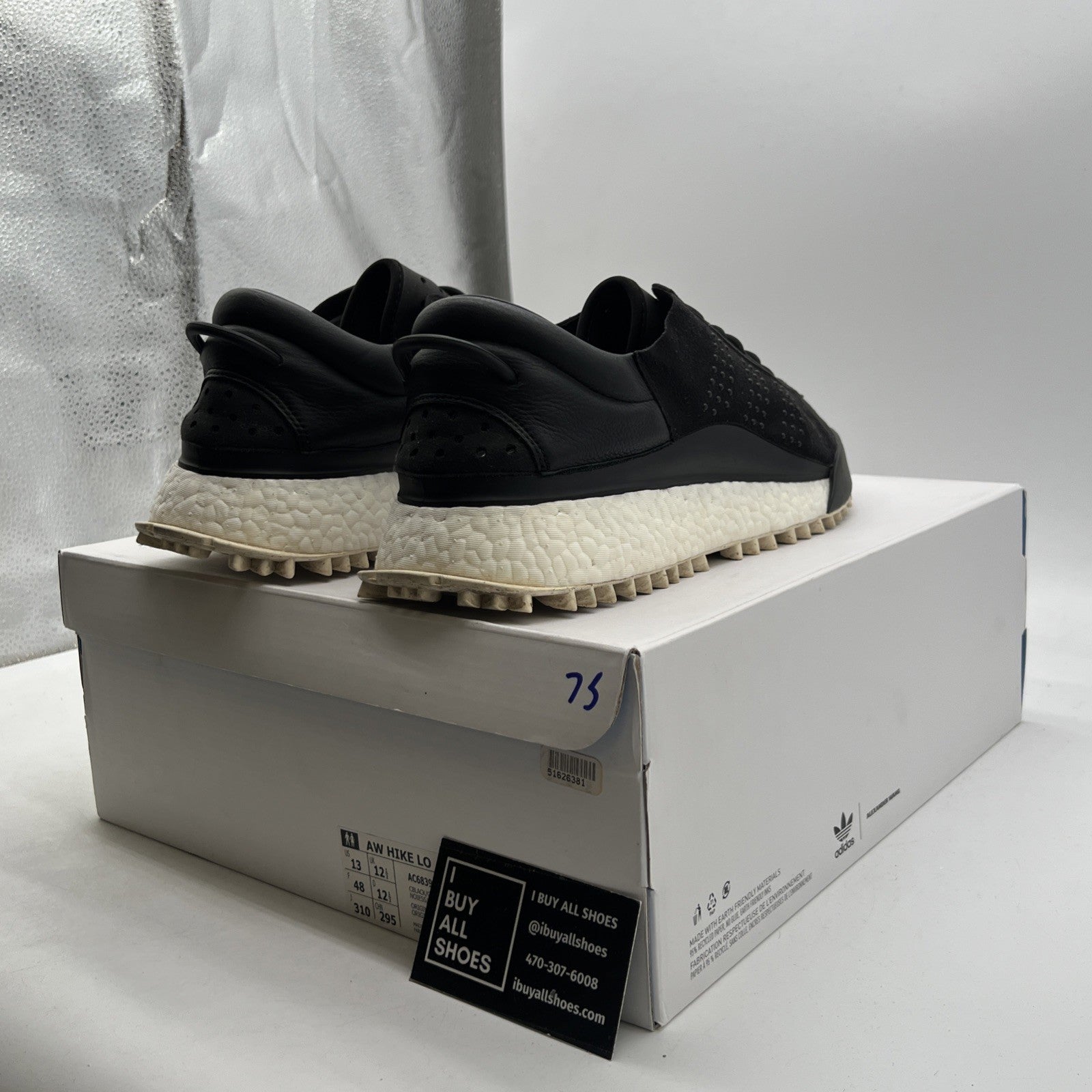 Size 13 - Adidas Alexander Wang x AW Hike Low Black (AC6839)