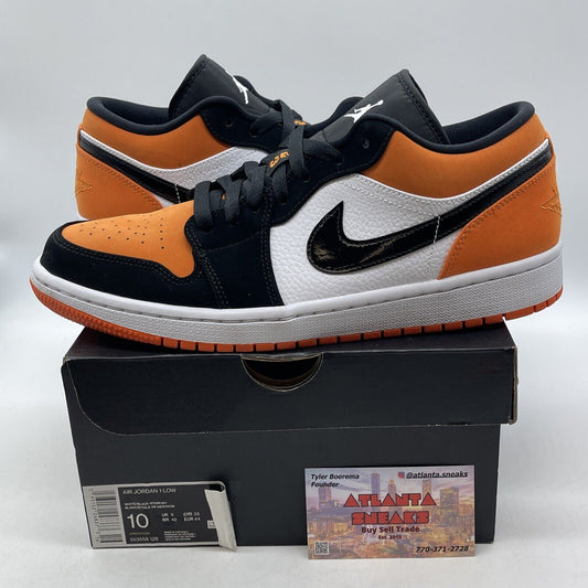 Size 10 - Air Jordan 1 Low Shattered Backboard Orange Black Suede (553558-128)