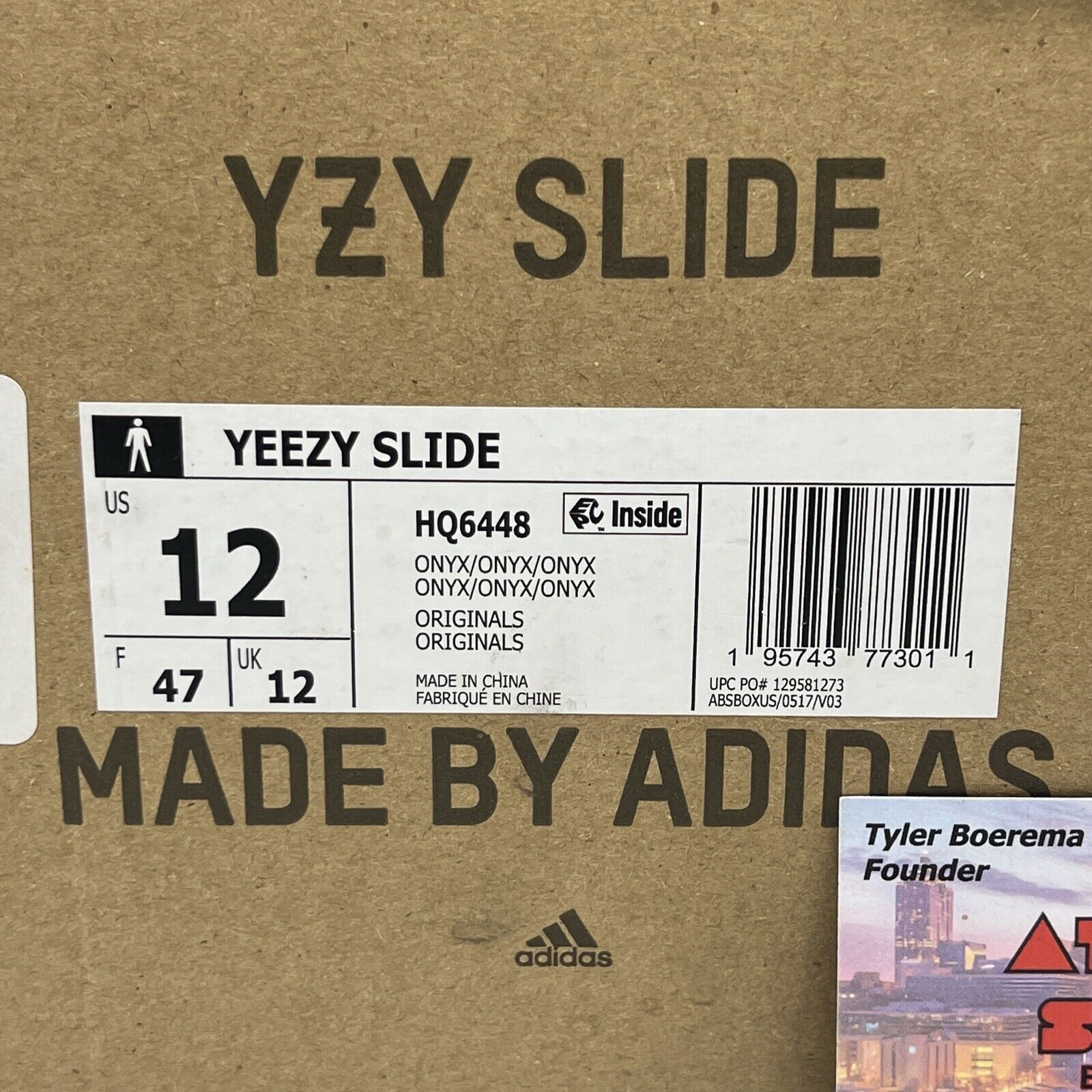 YEEZY SLIDE ONYX HQ6448 MENS SIZE 12 (HQ6448)