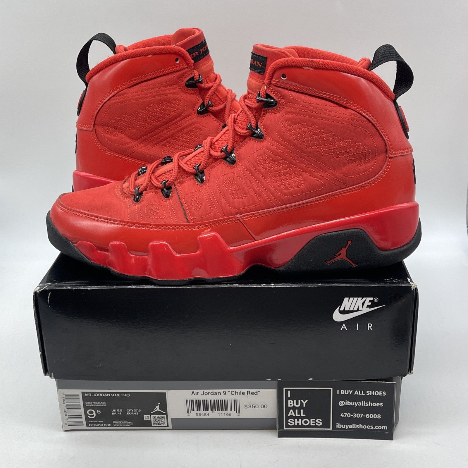 Size 9.5 - Jordan 9 Chile Red Black Leather (CT8019-600)