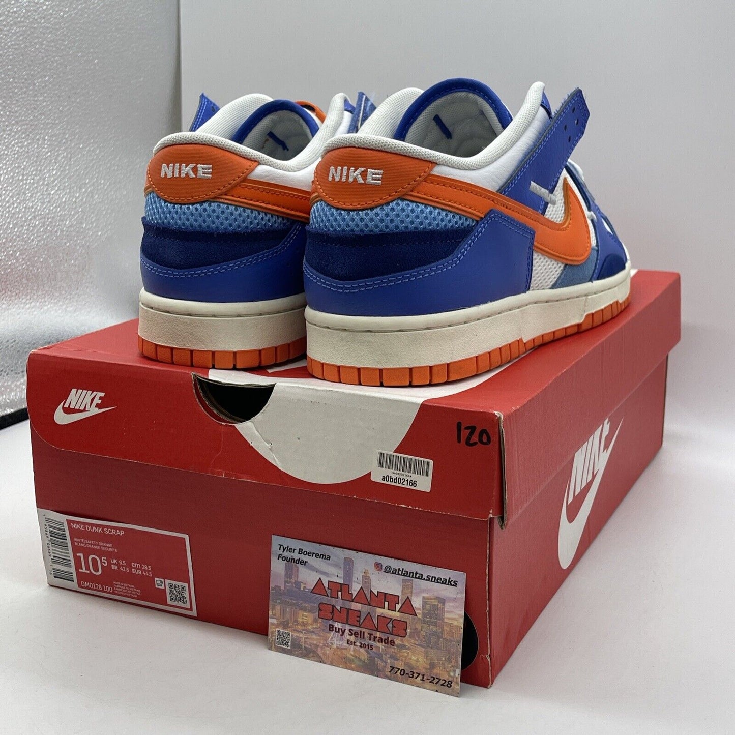 Size 10.5 - Nike Dunk Scrap Low Knicks Blue White Suede Leather (DM0128-100)