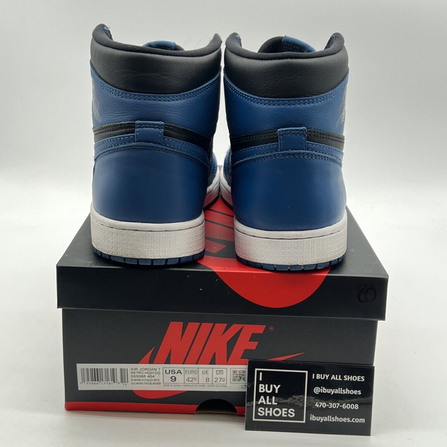 Size 9 - Air Jordan 1 Retro OG High Dark Marina Blue (555088-404)