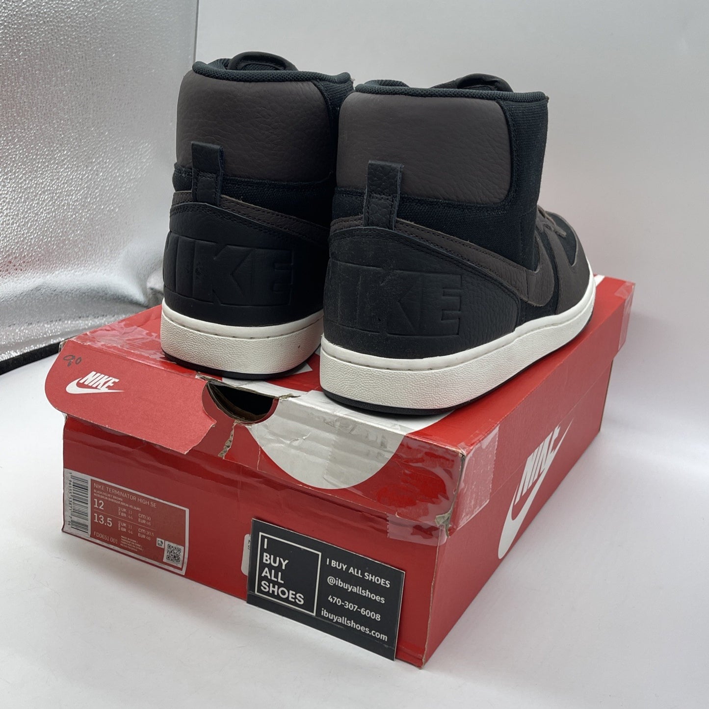 Size 12 - Nike Terminator High Velvet Brown Black Suede Leather (FD0651-001)