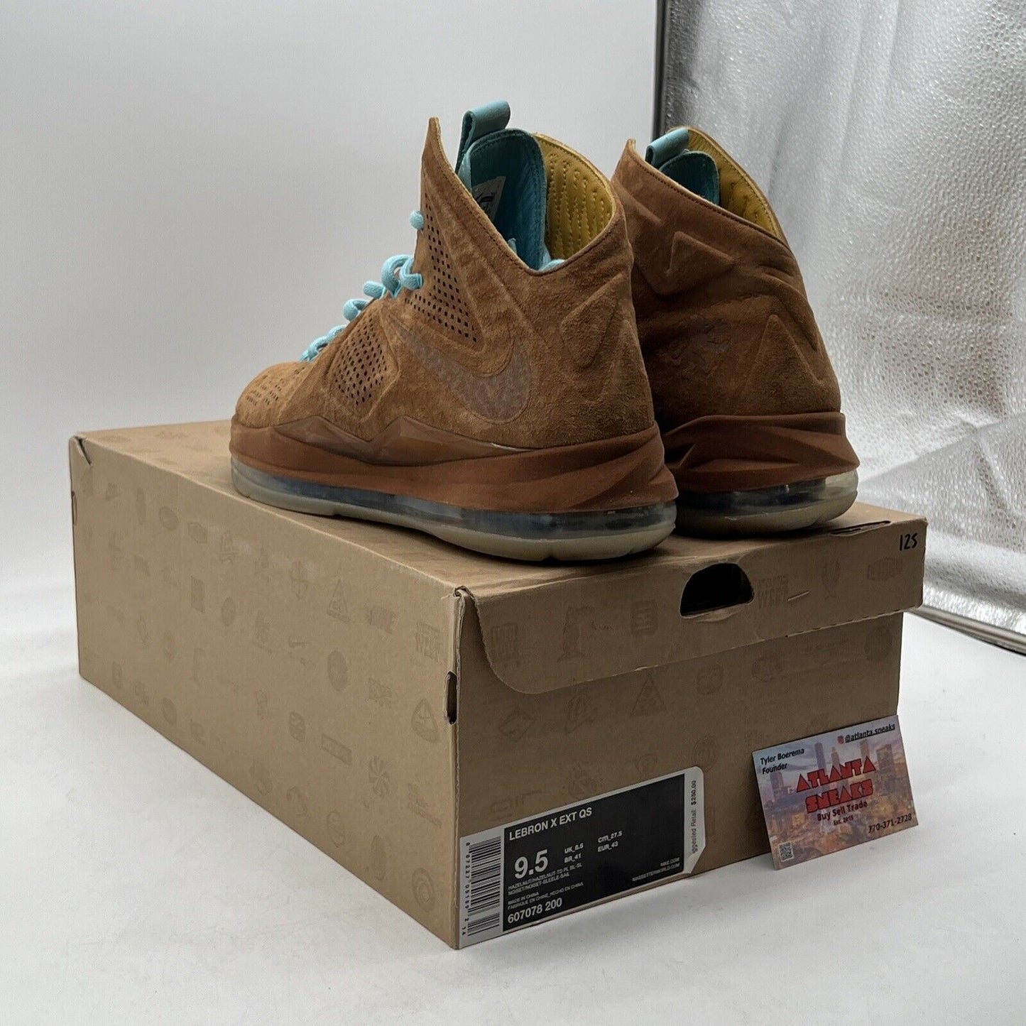 Size 9.5 - Nike LeBron 10 EXT QS Hazelnut (607078-200)