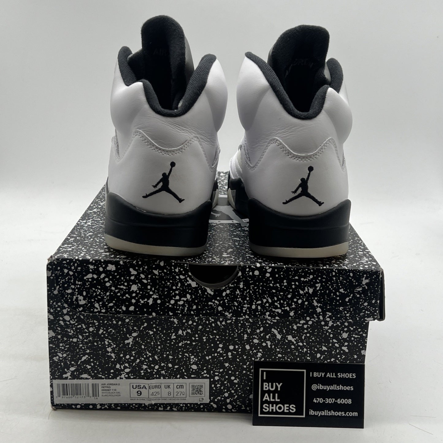Size 9 - Air Jordan 5 Retro White Black (DD0587-100)