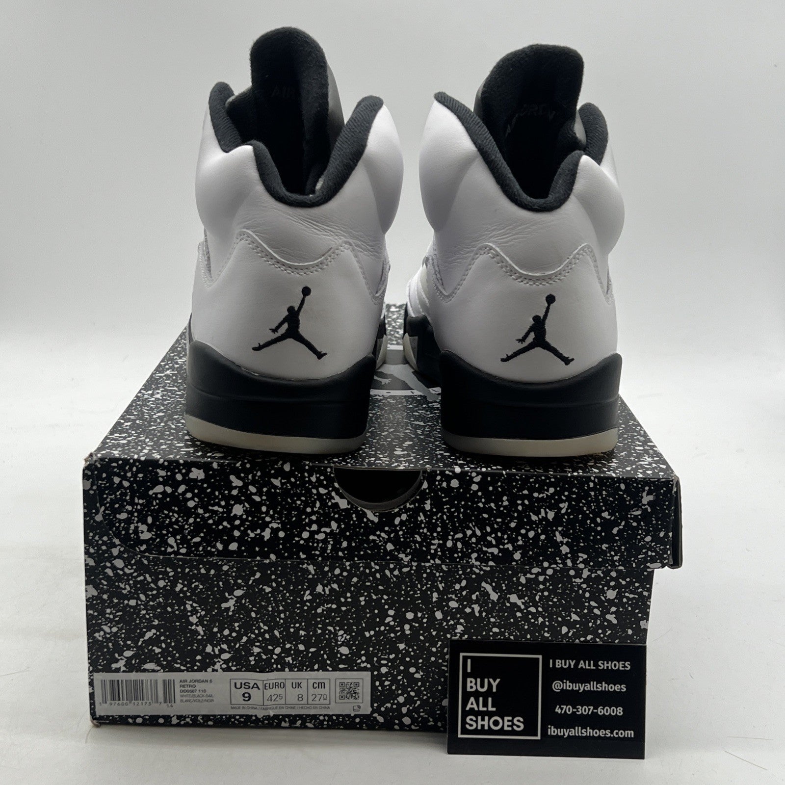 Size 9 - Air Jordan 5 Retro White Black (DD0587-100)