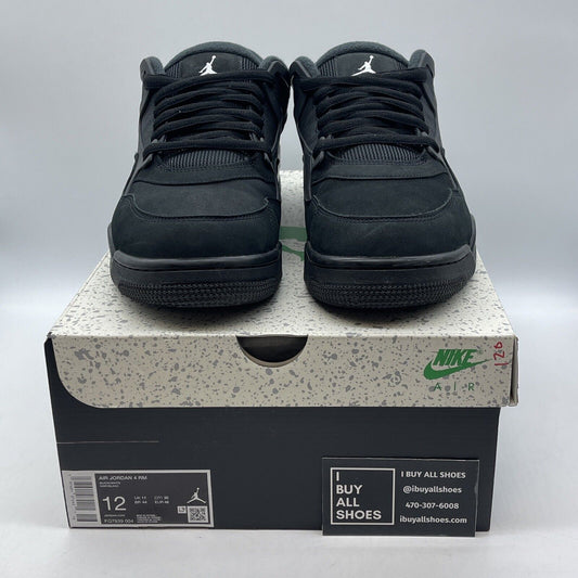 Size 12 - Jordan 4 Retro Mid Black Cat White Suede Rubber (FQ7939-004)