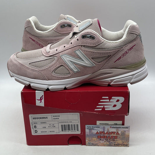 Size 8 - New Balance 990v4 Made In USA Pink Ribbon Suede Leather (M990KMN4)