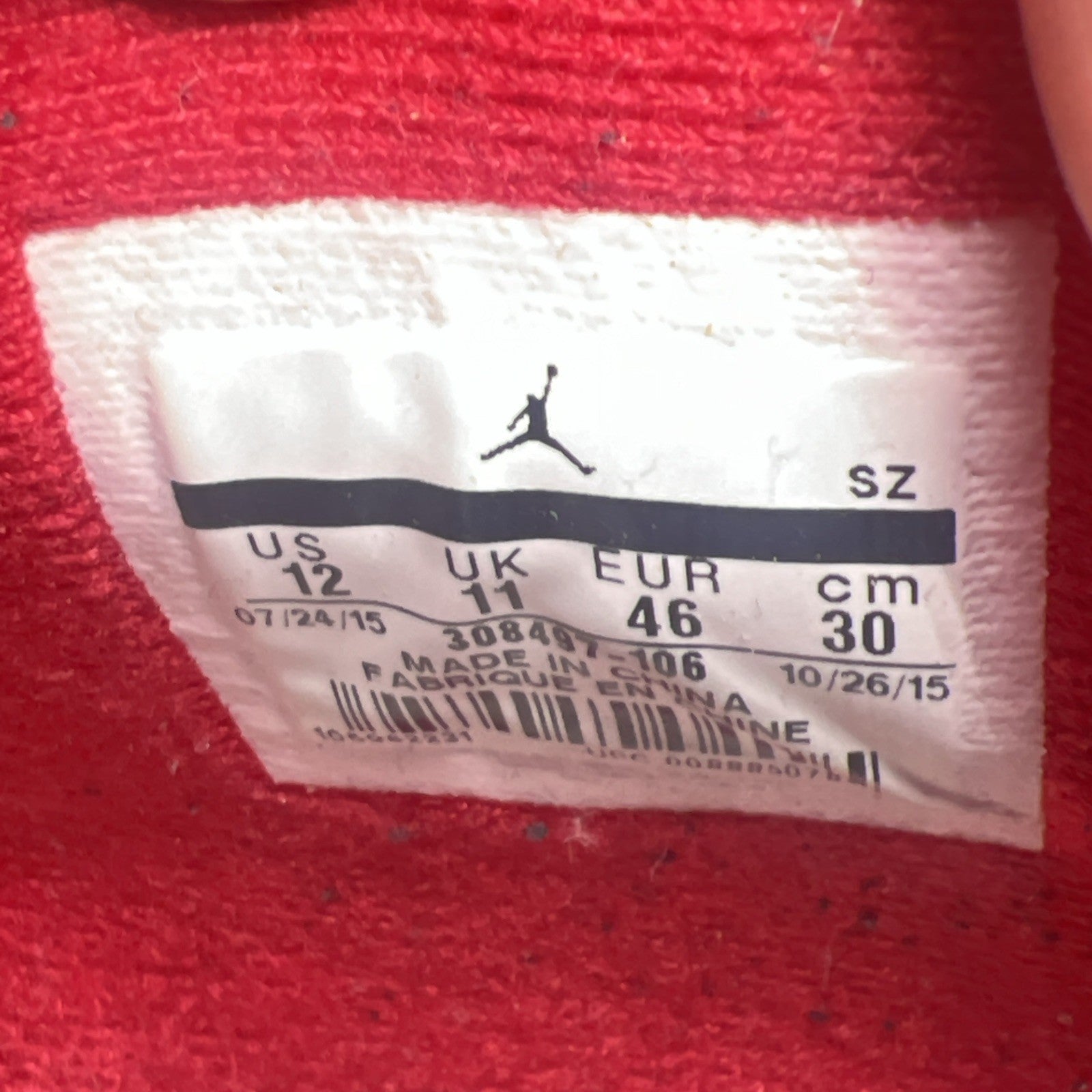 Size 12 - Air Jordan 4 Retro alternate 89 2016 (308497-106)