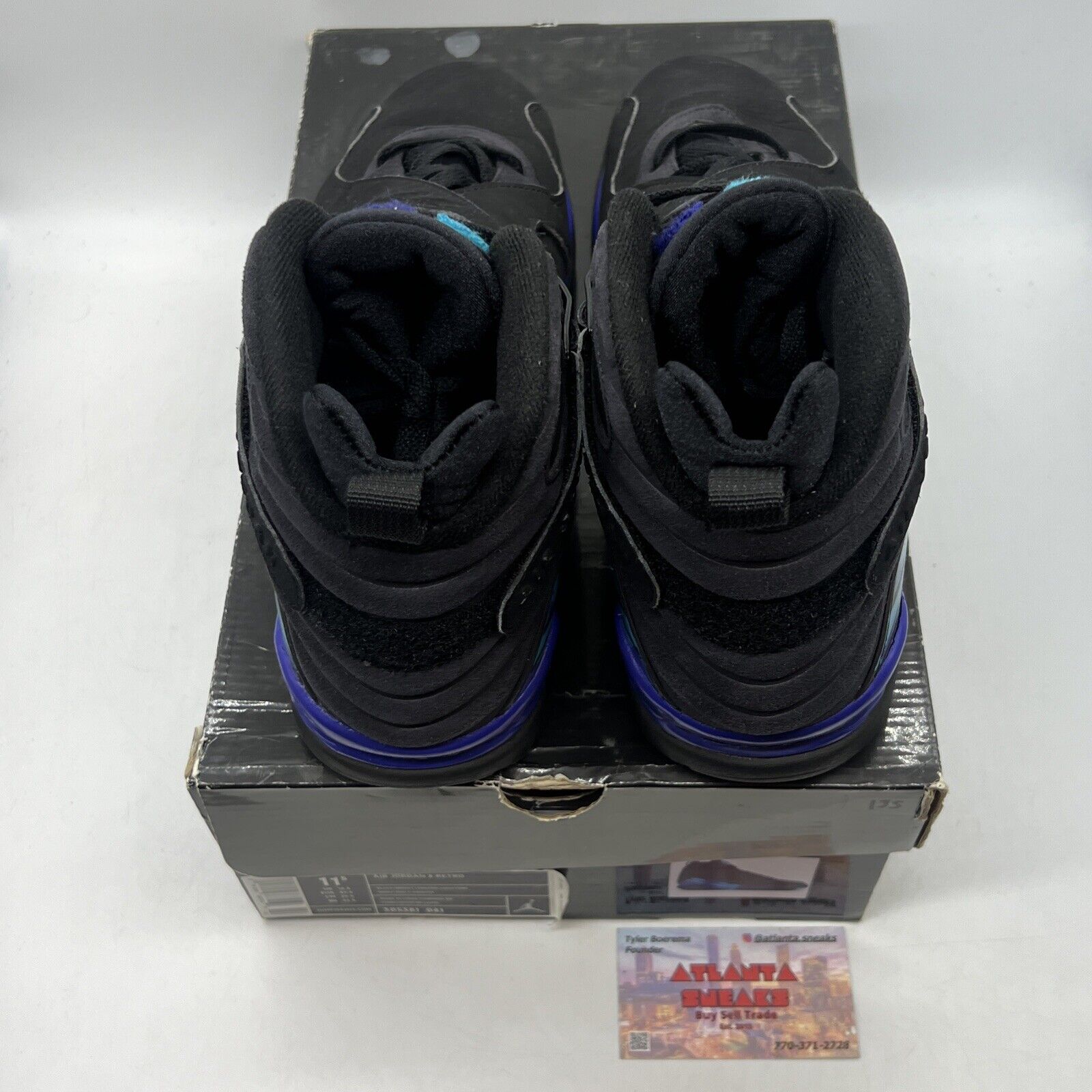 Size 11.5 - Air Jordan 8 Retro 2007 Aqua Black Purple Suede (305381-041)