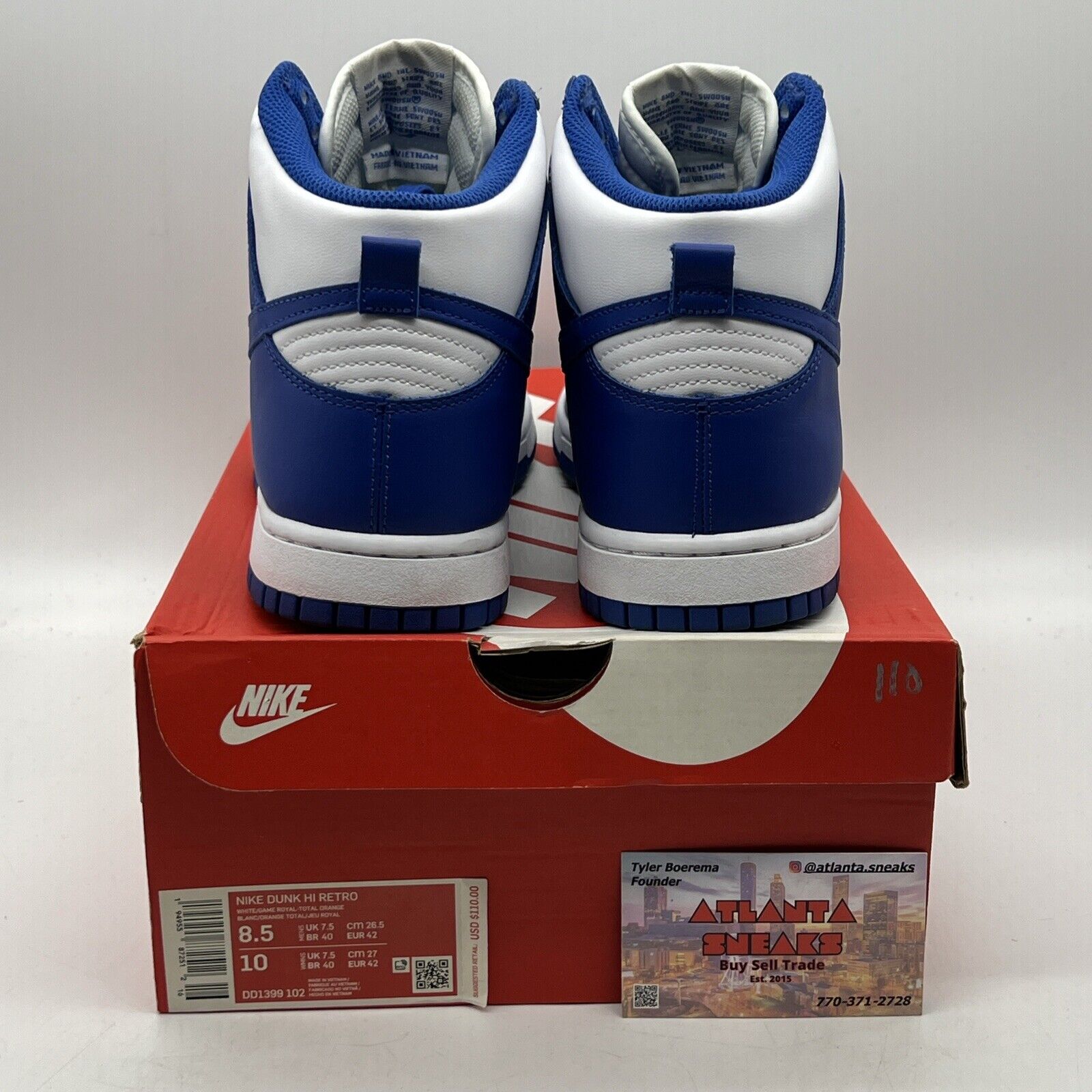 Size 8.5 - Nike Dunk 2021 High Kentucky What Blue Leather (DD1399-102)