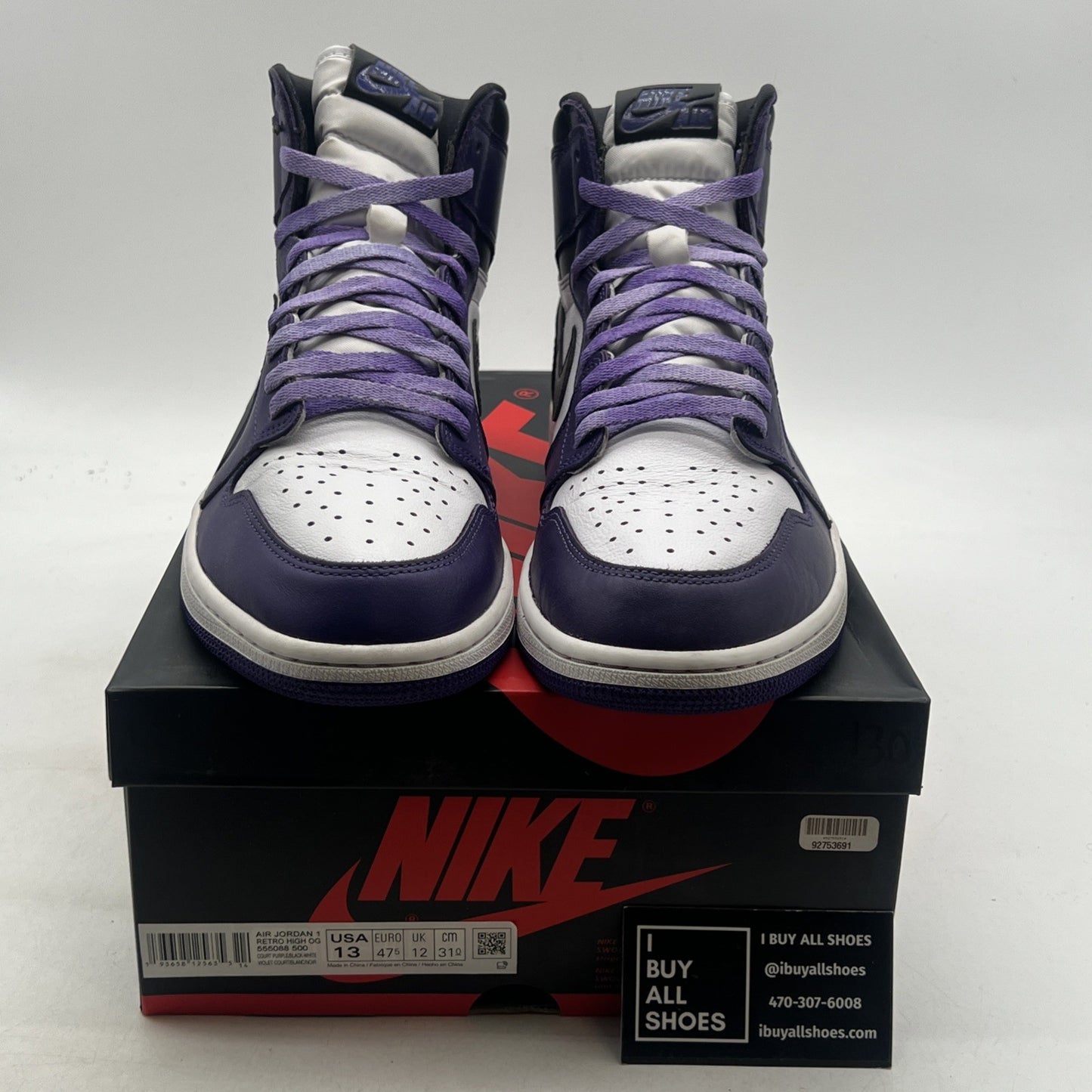 Size 13 - Air Jordan 1 Retro OG High Court Purple 2.0 (555088-500)