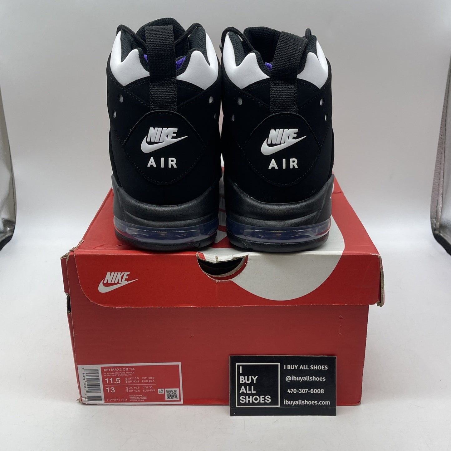 Size 11.5 - Nike Air Max 2 CB 94 Retro 2020 Black Purple (CZ7871–001)