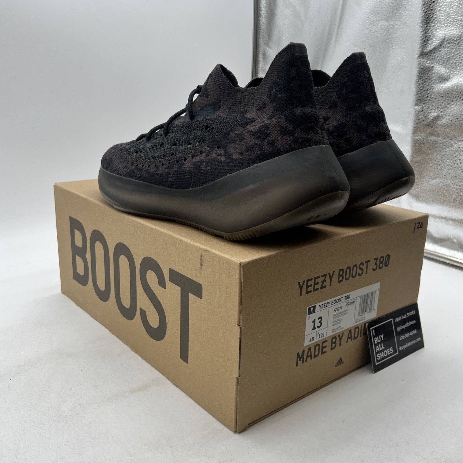 Size 13 - adidas Yeezy Boost 380 Onyx Non-Reflective (FZ1270)
