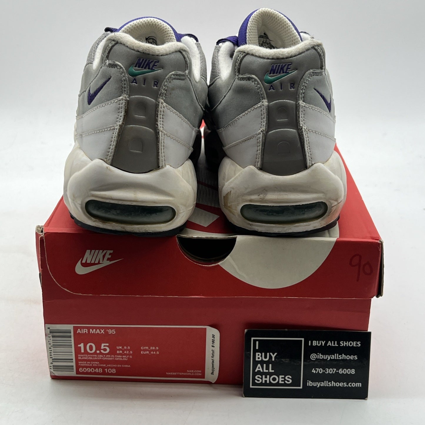 Size 10.5 - Nike Air Max 95 White (609048-108)