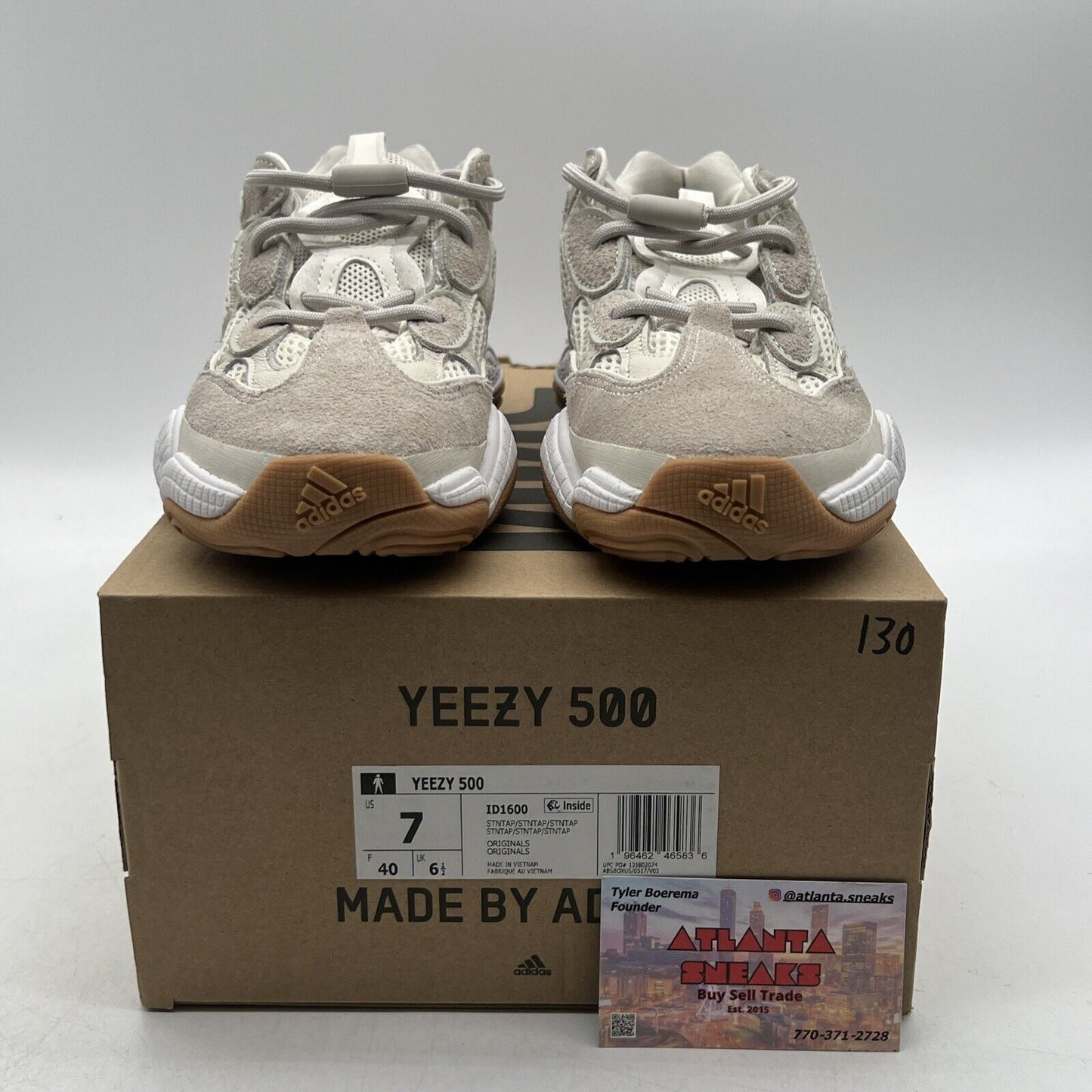 Size 7 - Adidas YEEZY 500 Stone Taupe Shoes (ID1600) White Gum Suede